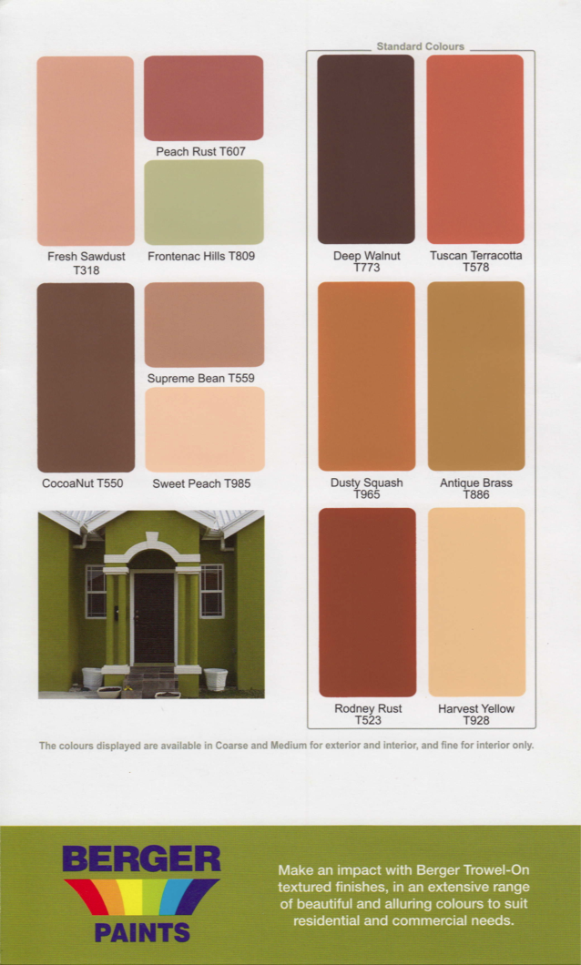 Berger Exterior Paint Colour Chart